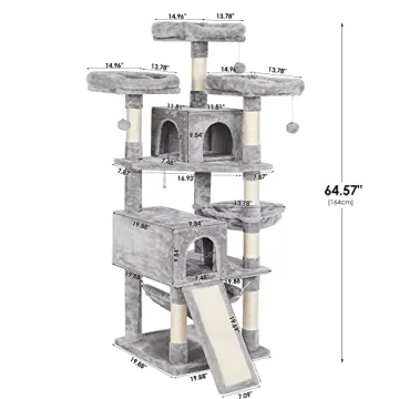 BEWISHOME 64.5in Cat Tree for Multi-Level Fun and Scratching