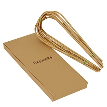 10-Packed 18-Inch Natural Bamboo U Trellis Supports for Climbing Plants