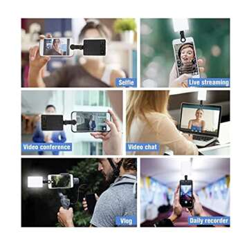 Rechargeable LED Phone Light for Video and Makeup Lighting