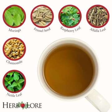 Herb Lore Nursing Tea Moringa Blend - 60 Cups Loose Leaf - Lactation Tea for Breastfeeding Mothers - Supplement to Increase Breast Milk Supply - Breastmilk Production Booster