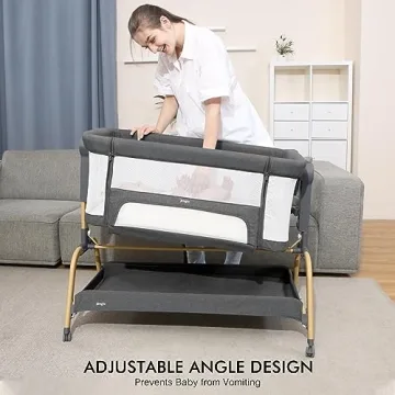 Jimglo 3-in-1 Baby Bassinet with Adjustable Height and Wheels