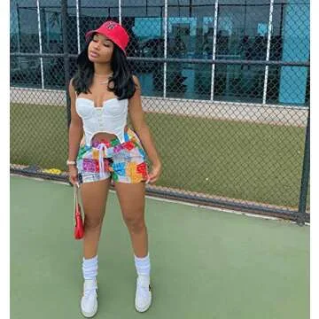 KSOTUTM Women's Bandana Fashion Paisley Print Shorts for Summer Beach