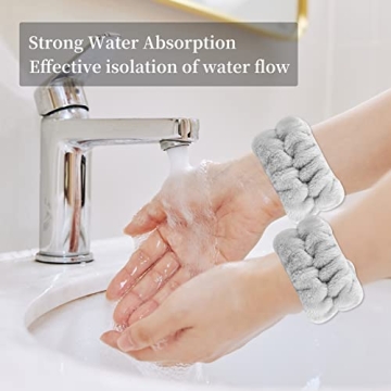 SLNZAPTY Face Wash Headband Wristband Set - Soft and Cute