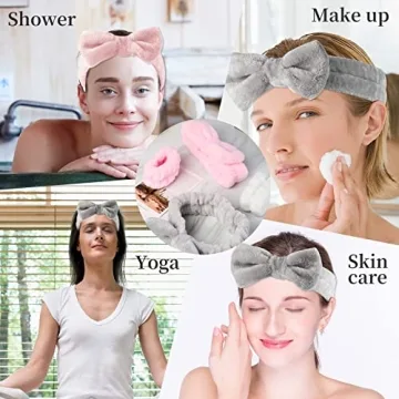 SLNZAPTY Face Wash Headband Wristband Set - Soft and Cute