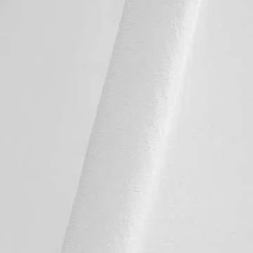 Felisa White Farmhouse Boho Shower Curtain with A Ruffle Hem, Linen Blend Shower Curtain for Bathroom,72"x72"