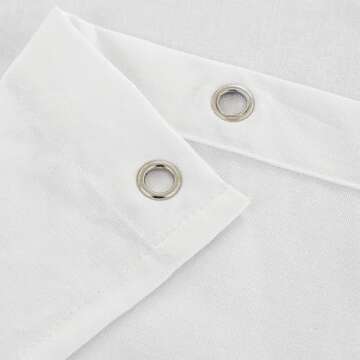 Felisa White Farmhouse Boho Shower Curtain with A Ruffle Hem, Linen Blend Shower Curtain for Bathroom,72"x72"