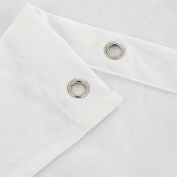 Felisa White Farmhouse Boho Shower Curtain with A Ruffle Hem, Linen Blend Shower Curtain for Bathroom,72"x72"