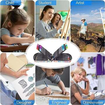 H & B Colored Pencils Set - Complete Creative Art Kit