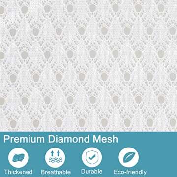 Polecasa Heavy Duty Large Mesh Laundry Bag with Drawstring Closure and ID Tag, Durable Laundry Bag for Travel, Sports, Dorms (24"x 36"| 1 Pack) - White