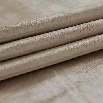 PRIMROSE Taupe Curtains 90 inch for Living Room,2 Panels Velvet Drapes Blackout Rod Pocket Back Tab Window Treatment Room Darkening Decorative Thick Curtains for Bedroom