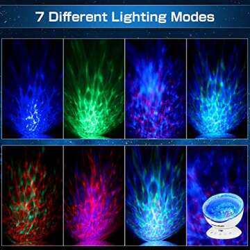 Ocean Wave Projector,Delicacy 12 LED Remote Control Undersea Lamp 7 Color Changing Music Player Night Light Projector for Kids Adults Bedroom Living Room Decoration