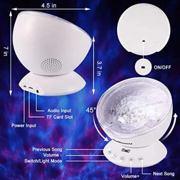 Delicacy Ocean Wave Projector with Remote & Music Player