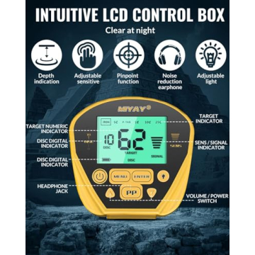 MIYAY Metal Detector - Lightweight & Waterproof with LCD Display