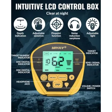 MIYAY Metal Detector - Lightweight & Waterproof with LCD Display