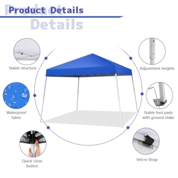 Oneofics 10x10 FT Pop-Up Canopy Tent with UV Protection