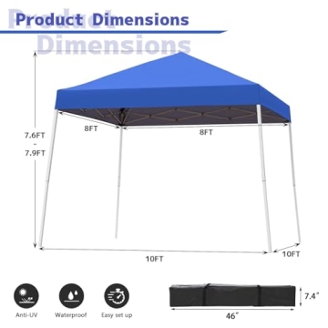 Oneofics 10x10 FT Pop-Up Canopy Tent with UV Protection