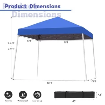 Oneofics 10x10 FT Pop-Up Canopy Tent with UV Protection