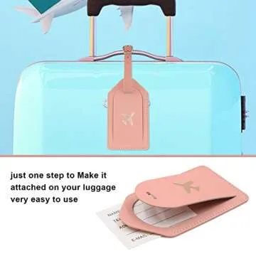 Melsbrinna Rfid Passport Holder for Travel women/Men Set Travel Suitcase Tag, Cute Passport Wallet Rfid Blocking Card Slots, Rfid Passport Cover/CaseTravel Wallet (Pink)