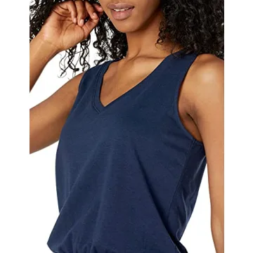 Amazon Essentials Women's Studio Terry Fleece Romper Navy