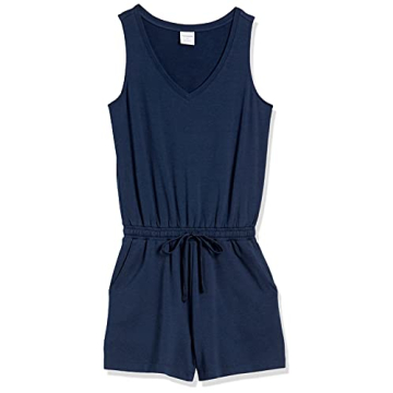 Amazon Essentials Women's Studio Terry Fleece Romper Navy