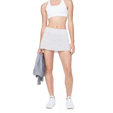 MCEDAR Athletic Tennis Golf Skorts Skirts for Women with Pocket Workout Running Sports Pleated Skirts Casual White/6