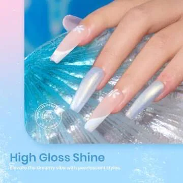 Beetles Pearl Gel Nail Polish 6 Colors Shimmer Glitter White Pink Blue Gel Nail Polish Mermaid Gel Soak Off Uv Led Summer Gel Polish Swirl Thread Effect DIY Manicure Art Valentine's Day Gift for Women