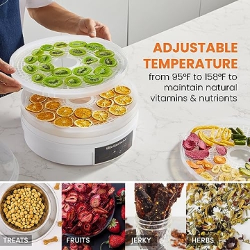 Elite Gourmet Digital Food Dehydrator for Healthy Snacks