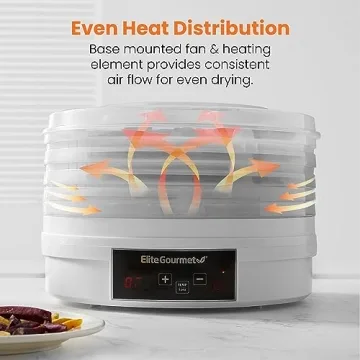 Elite Gourmet Digital Food Dehydrator for Healthy Snacks
