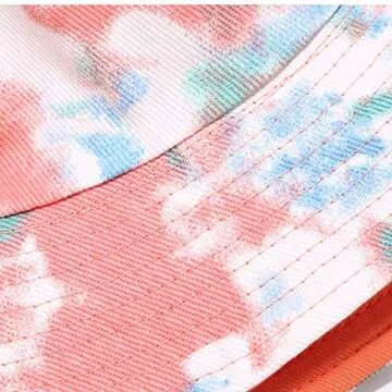 MaxNova Bucket Hat Summer Travel Beach Sun Hat Reversible Vistor Outdoor Cap Unisex 100% Cotton (Tie-dye Pink/Green)