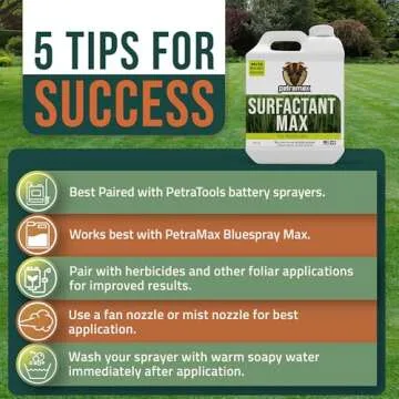 PetraMax Sprayer's Surfactant for Herbicides - NonIonic Surfactant for Weed Killer, Foliar, Unwanted Grass, Herbicide - Spreader Sticker - Surfactant Wetting Agent - 32 oz