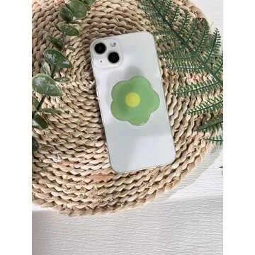 Cartoon Flowers Phone Grip Stand, Cute Clear Cell Phone Holder,Expandable Collapsible Cell Phone Acc...