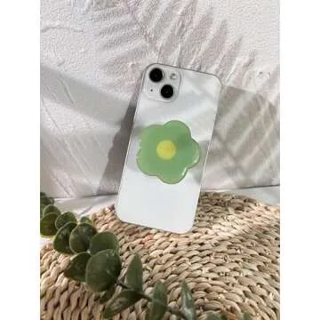 Cartoon Flowers Phone Grip Stand, Cute Clear Cell Phone Holder,Expandable Collapsible Cell Phone Accessory, Phone Charms Kindle Holder Support with Transparent Base