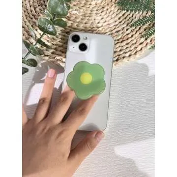 Cartoon Flowers Phone Grip Stand, Cute Clear Cell Phone Holder,Expandable Collapsible Cell Phone Accessory, Phone Charms Kindle Holder Support with Transparent Base