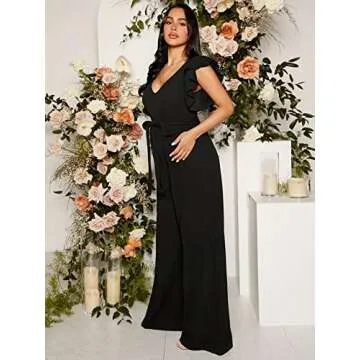 Chic Maternity Ruffle Trim Jumpsuit for Every Occasion