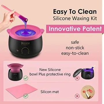 DELEXI All-in-one Waxing Kit for Women +5 Pack Salon Quality Wax for Full Body Hair Removal - Ideal for Bikini, Brazilian, Underarms, Legs, Eyebrows, Chest, Back, and Mustache | For Sensitive Skin