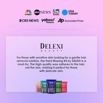 DELEXI All-in-one Waxing Kit for Women +5 Pack Salon Quality Wax for Full Body Hair Removal - Ideal for Bikini, Brazilian, Underarms, Legs, Eyebrows, Chest, Back, and Mustache | For Sensitive Skin