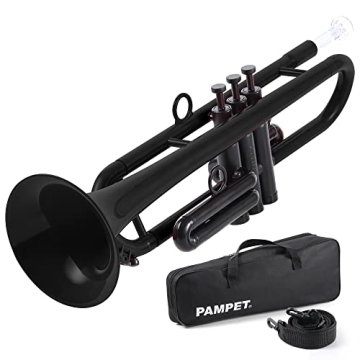 PAMPET Professional Plastic Bb Trumpet Standard Trumpet Set for Student Beginner With 7C Mouthpiece ...