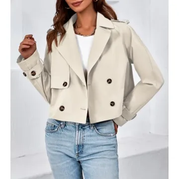 Stylish Tankaneo Cropped Trench Coat for Women
