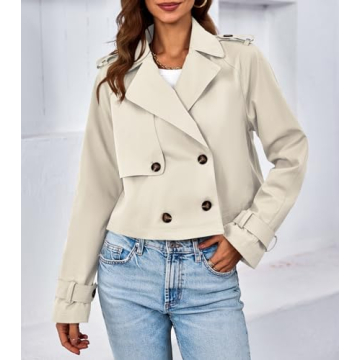 Stylish Tankaneo Cropped Trench Coat for Women