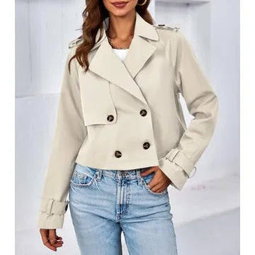 Stylish Tankaneo Cropped Trench Coat for Women