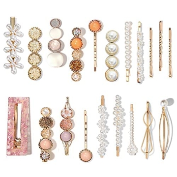Mehayi 20 PCS Pearls Hair Clips for Elegant Styling