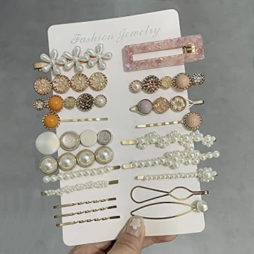 Mehayi 20 PCS Pearls Hair Clips for Elegant Styling