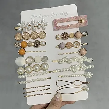 Mehayi 20 PCS Pearls Hair Clips for Elegant Styling