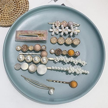 Mehayi 20 PCS Pearls Hair Clips for Elegant Styling