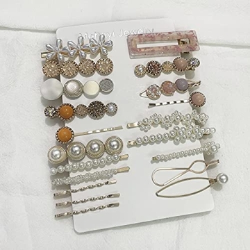 Mehayi 20 PCS Pearls Hair Clips for Elegant Styling