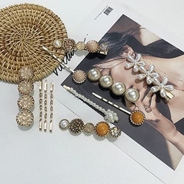 Mehayi 20 PCS Pearls Hair Clips for Elegant Styling