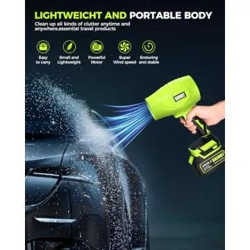 Cordless Leaf Blower 300,000 RPM with Battery Included