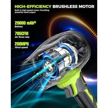 Cordless Leaf Blower 300,000 RPM with Battery Included