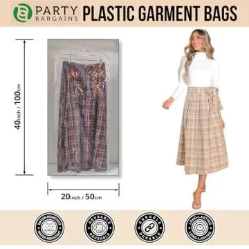 40x20 Clear Garment Bags - 50 Pack for Clothing Storage