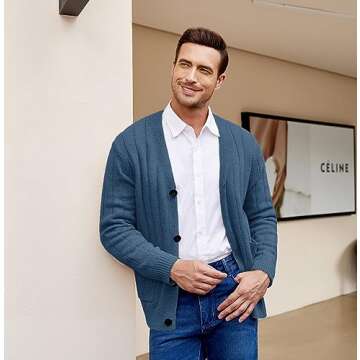 COOFANDY Men's Casual Slim Fit Cardigan for All Seasons